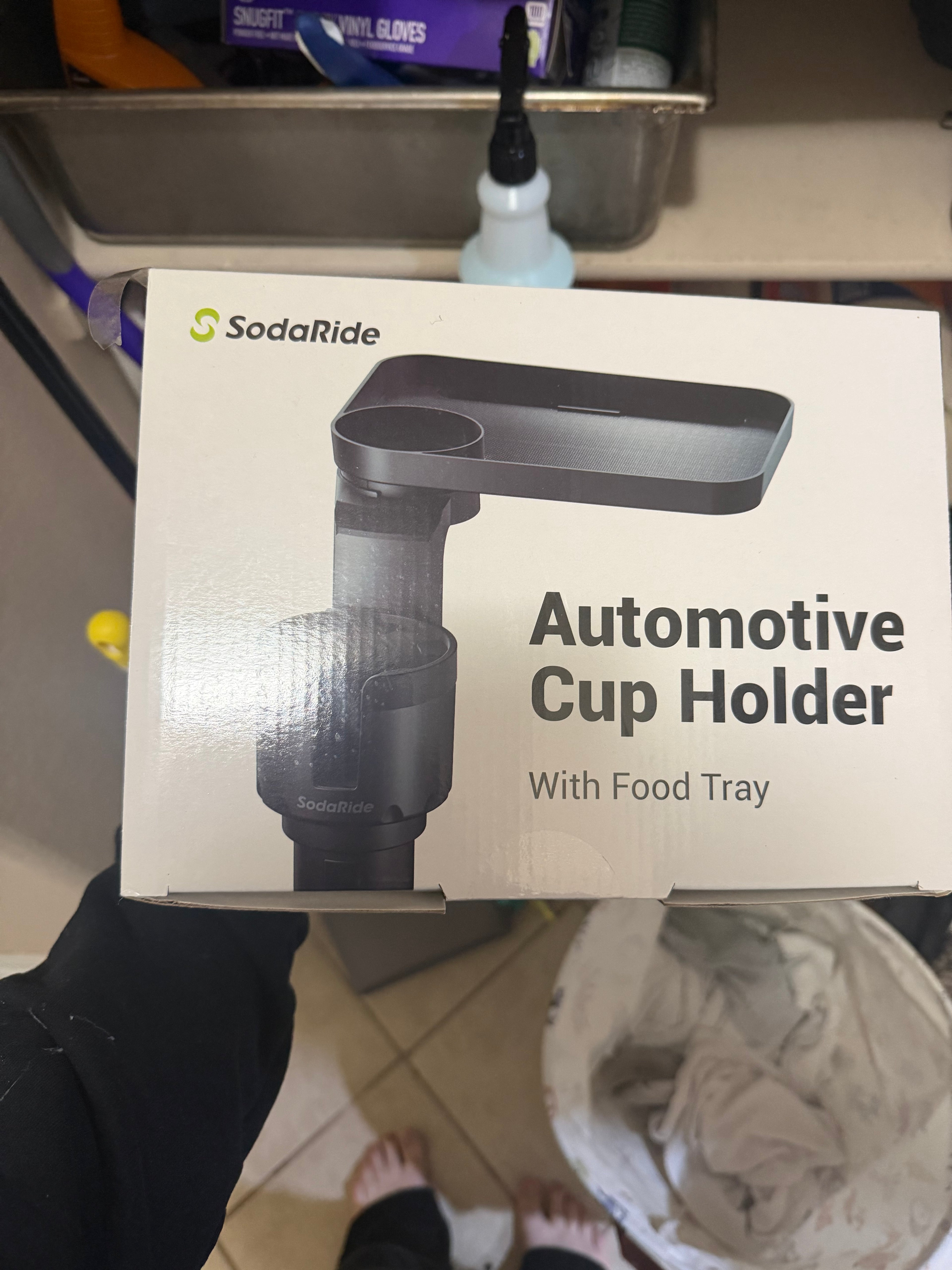 SodaRide Automotive Cup Holder with Food Tray (Car Cup Holder Expander)